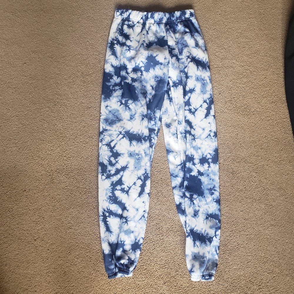 Tie Dye Sweatpants, Blue and White size Small